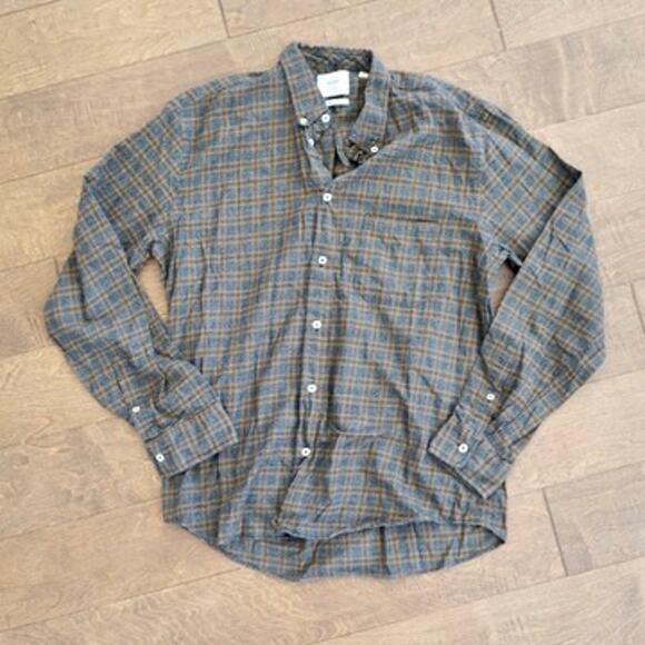 Billy Reid Long Sleeve Button Down Plaid Standard Fit Shirt Multi Mens Sz Large - Picture 1 of 7